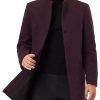 Men * | Outlet Lars Amadeus Men'S Trench Coat Winter Stand Collar Single Breasted Wool Blend Pea Coat Overcoat Red