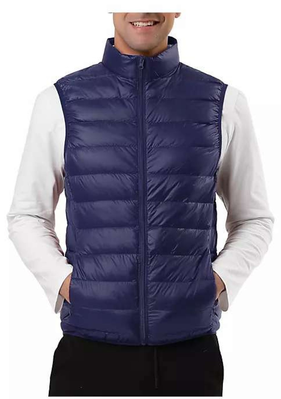 Men * | New Lars Amadeus Men'S Winter Lightweight Packable Zip Up Sleeveless Padded Puffer Vest