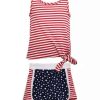 Kids * | Flash Sale Bonnie Jean Baby Girls Star Stripe Short Set Red