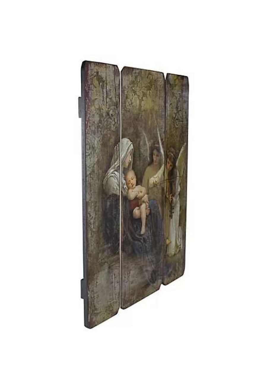 Home * | Hot Sale Roman 26 Joseph'S Studio Distressed Antique-Style Song Of The Angels Religious Panel Wall Decor Brown