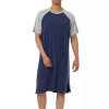 Men * | New Lars Amadeus Men'S Sleepwear Color Block Crew Neck Raglan Sleeves Lounge Pajamas Nightgown