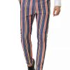 Men * | Cheap Lars Amadeus Men'S Striped Dress Pants Slim Fit Contrast Color Business Trousers