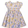 Kids * | Brand New Bonnie Jean Toddler Girls Floral Bee Smocked Dress Yellow