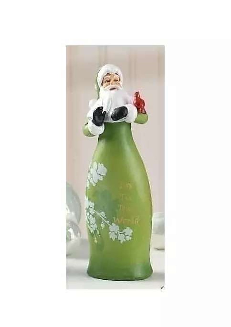 Home * | Brand New Roman 8.25 And White Santa Claus With Cardinal Bird Christmas Figurine Green