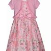 Kids * | Best Deal Bonnie Jean Toddler Girls Short Sleeve Floral Cardigan Dress Coral