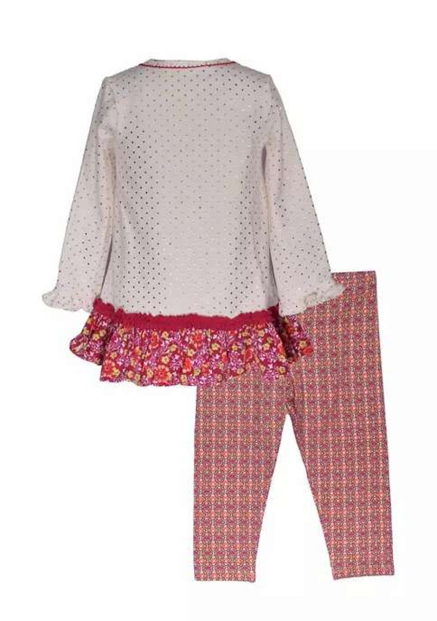 Kids * | Cheapest Bonnie Jean Toddler Girls Long Sleeve Mixed Print Set Multi