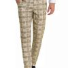 Men * | New Lars Amadeus Men'S Plaid Business Pants Classic Fit Flat Front Formal Trousers