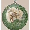 Ornaments * | Outlet Roman 6.25 And Ivory Glittered Floral Christmas Ornament Green