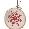 Home * | Best Pirce Roman 4.5 And Red Embroidered Snowflake In Hoop Loom Christmas Ornament White