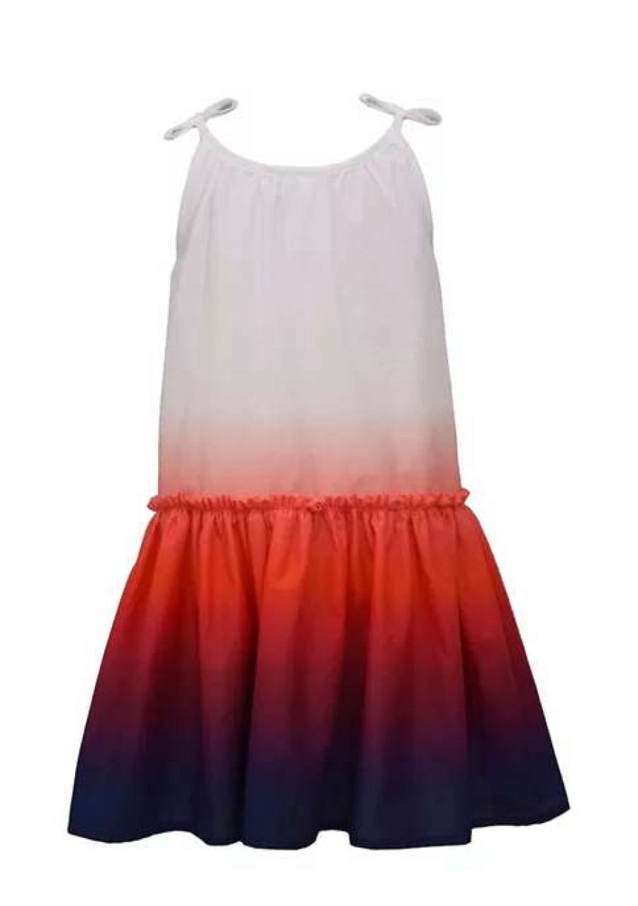 Kids * | Buy Bonnie Jean Girls 7-16 Dip Dye Americana Dress Red