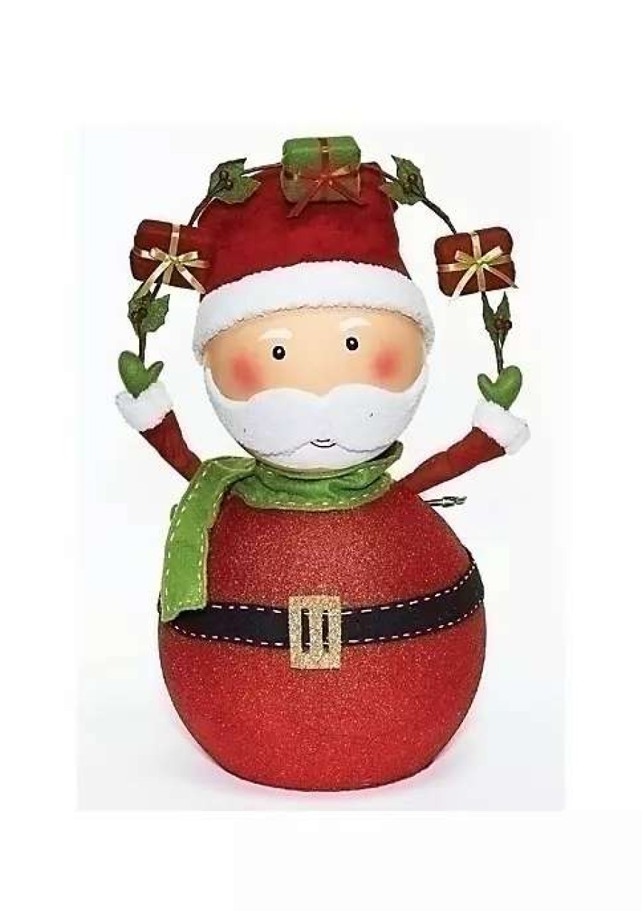 Home * | Wholesale Roman 24 And Green Musical Santa Claus With Gifts Christmas Tabletop Figure Red