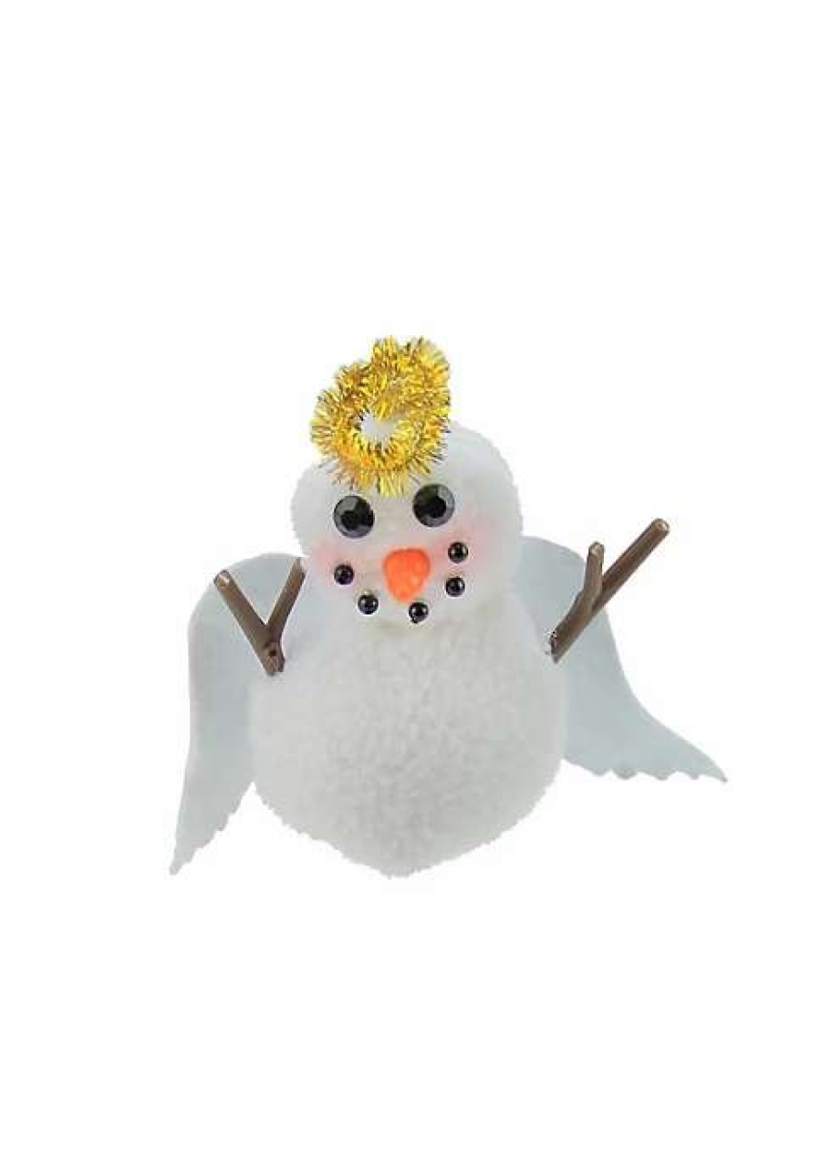 Home * | Best Pirce Roman 5 And Gold Angel Snowman With Halo Christmas Ornament White