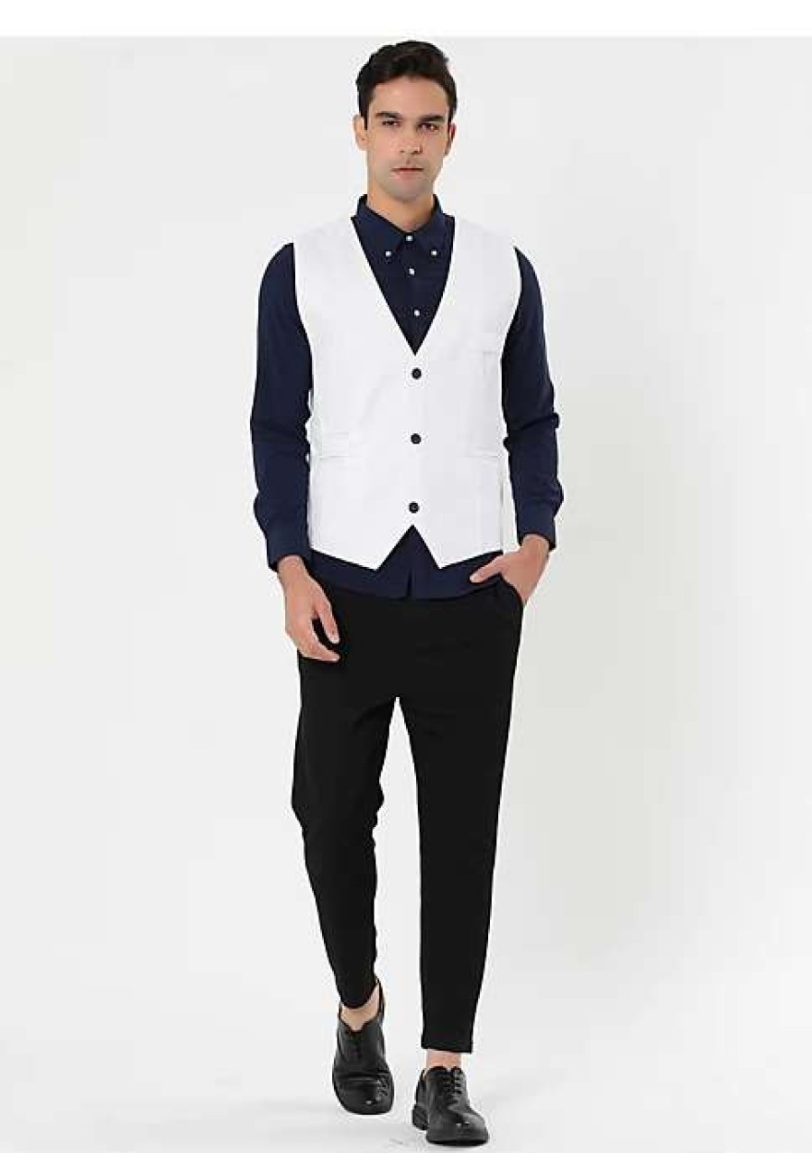 Men * | Cheapest Lars Amadeus Men'S Formal Suit Vest Solid Slim Fit V Neck Business Dress Vest Waistcoat