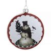 Home * | Hot Sale Roman 5 And Burgundy Snowman With Cardinals Glittered Christmas Tree Ornament White