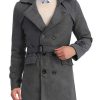 Men * | Cheapest Lars Amadeus Men'S Double Breasted Pea Coat Winter Mid-Long Trench Coat With Belt