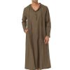 Men * | Best Deal Lars Amadeus Men'S Nightshirt Long Sleep Shirt Hooded Loungewear Nightgown Pajamas