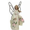 Home * | Best Pirce Roman Set Of 4 January Monthly Angel Carnation Figurines #49301 White