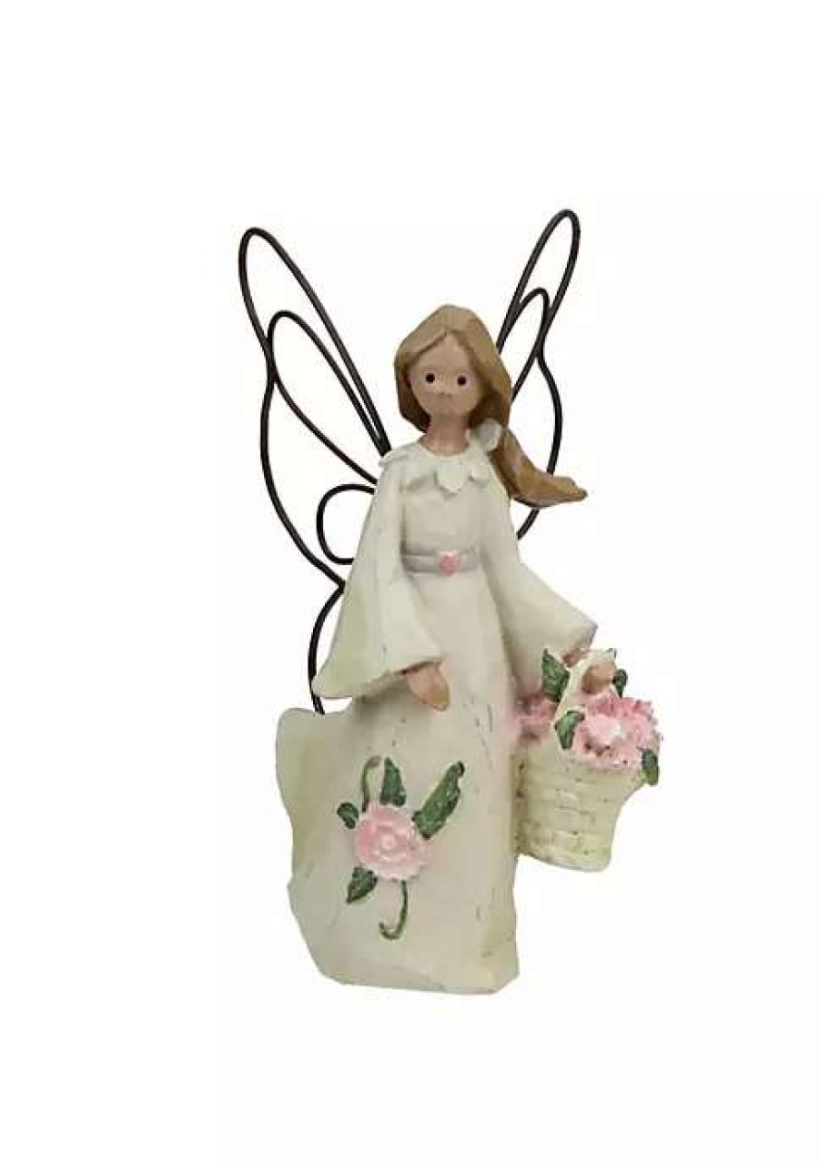 Home * | Best Pirce Roman Set Of 4 January Monthly Angel Carnation Figurines #49301 White