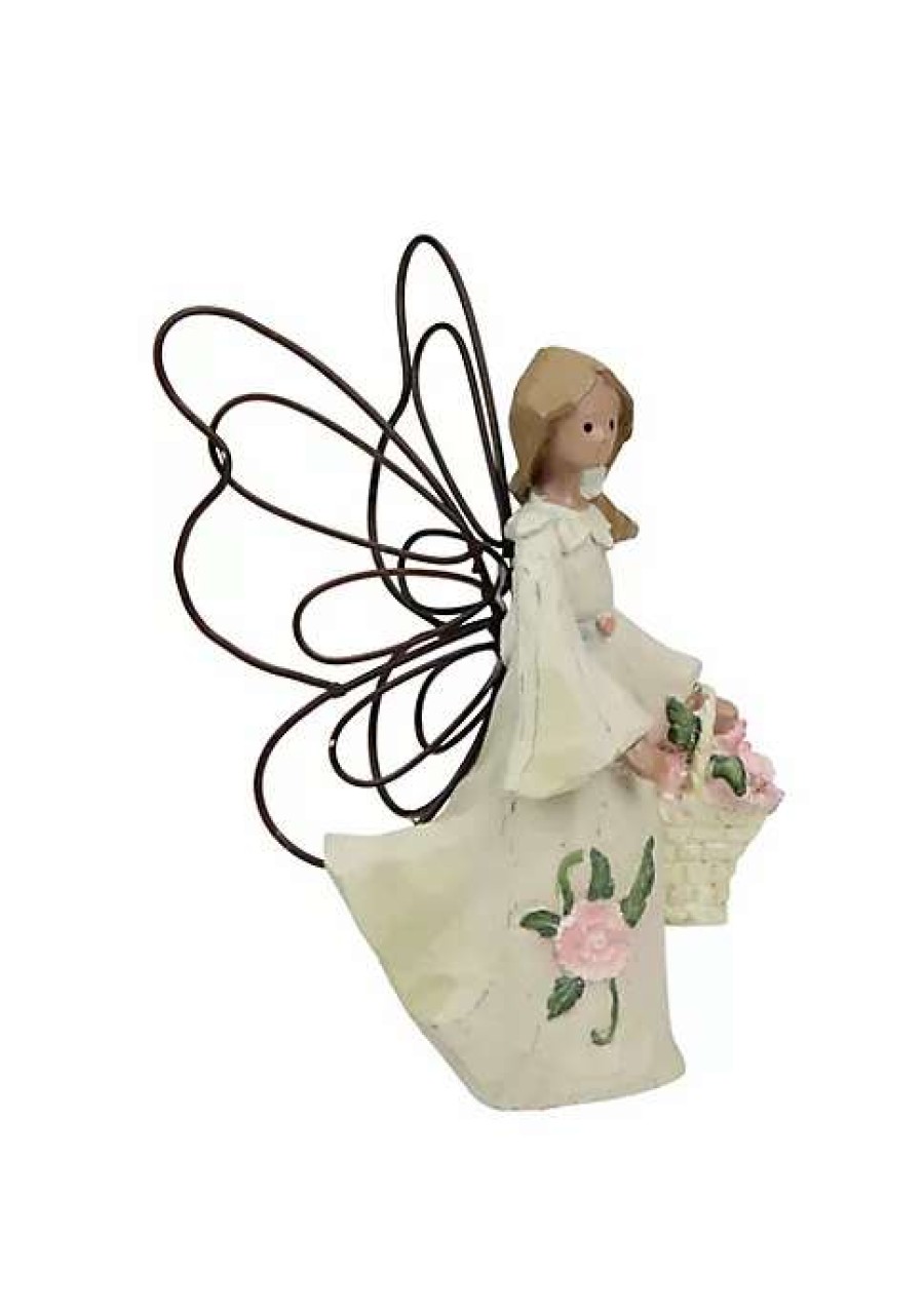 Home * | Best Pirce Roman Set Of 4 January Monthly Angel Carnation Figurines #49301 White